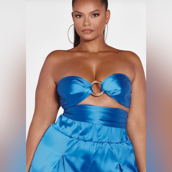 Blue Satin Matching Set - Picture 7 of 12